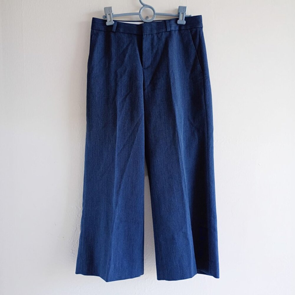 Banana Republic Blake Cropped Pants Size 2 Women's Wide Leg Blue